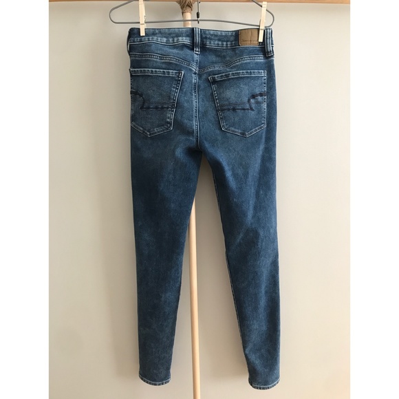 American Eagle Skinny High Rise Jeggings Acid Wash - Picture 2 of 4
